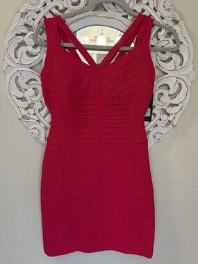 Herve Leger The Midnight Bandage Body-Con Minidress Small Pink